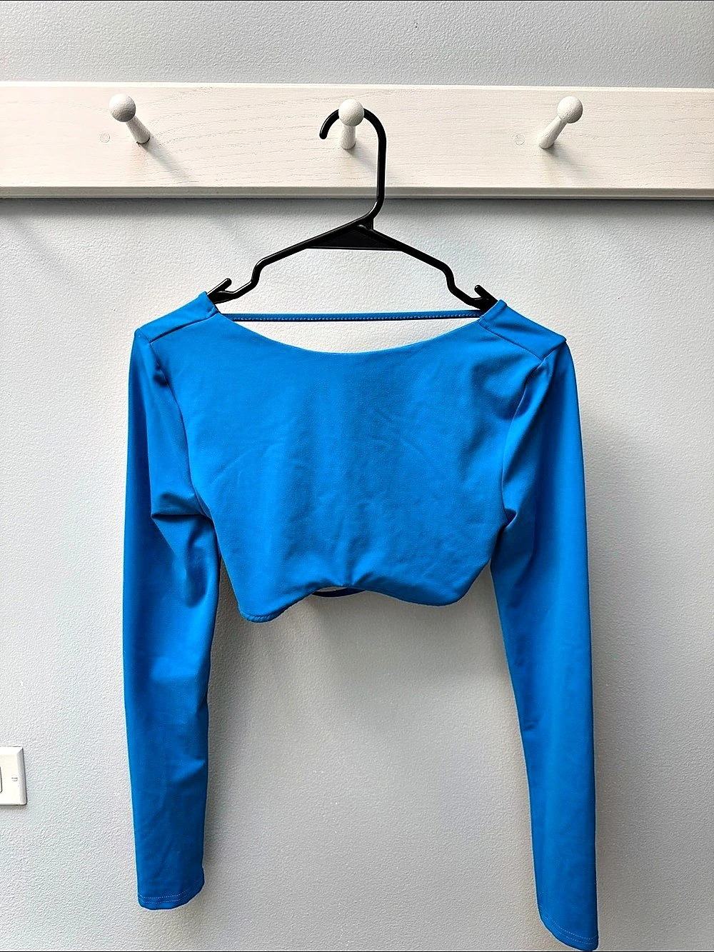 SHEIN Long Sleeve Crop Top in Blue Size XS